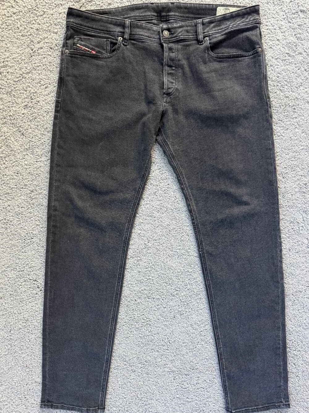 Diesel Sleenker-X Gray Denim Jeans Size 38x32 - Excellent Pre-Owned Condition